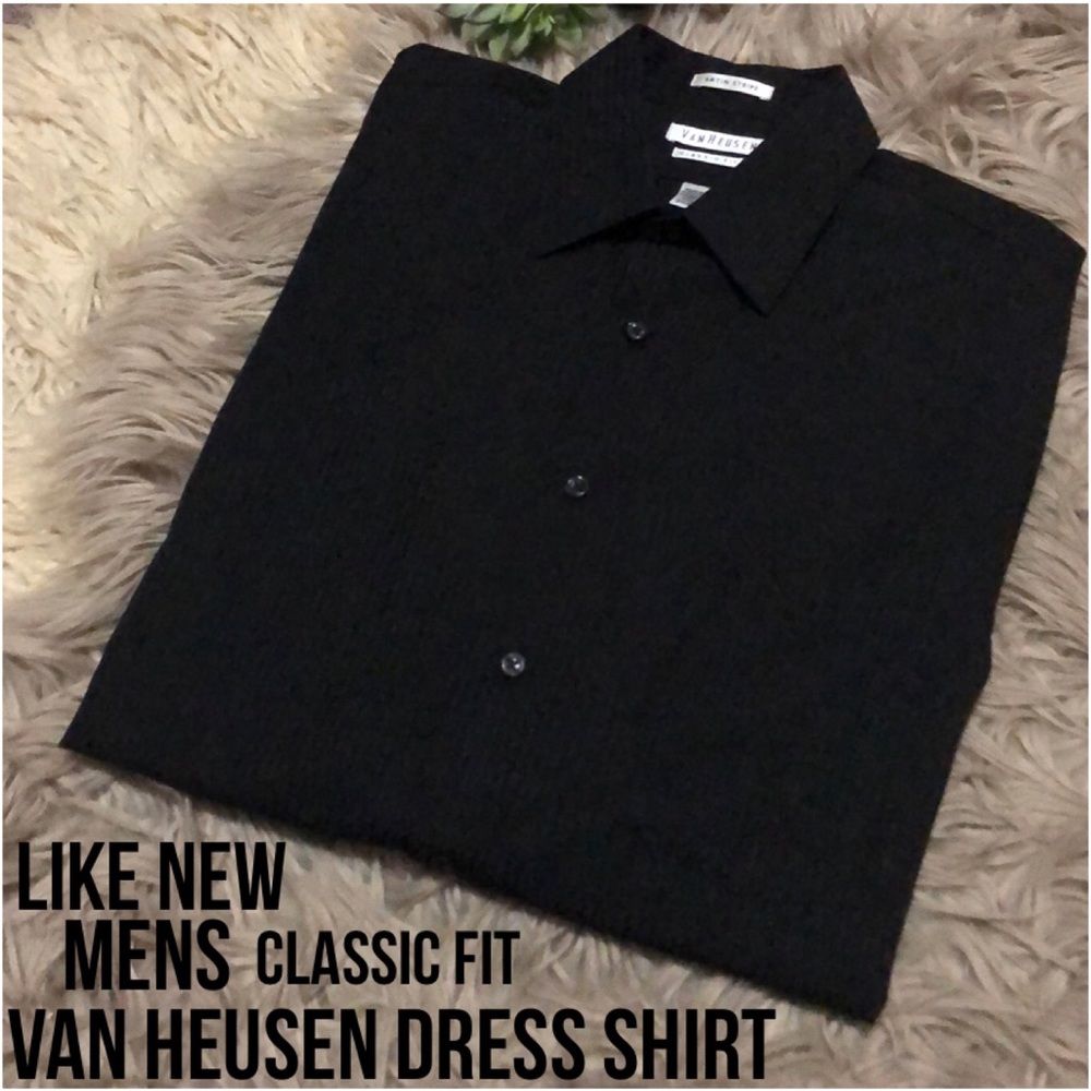 Like New Mens Van Heiden Satin Stripe ClassFit Shirt-Cotton/Poly-15.5/34/35